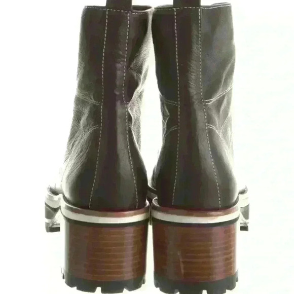 Seis Marjan women’s leather combat boots- chocolate brown - Picture 4 of 11